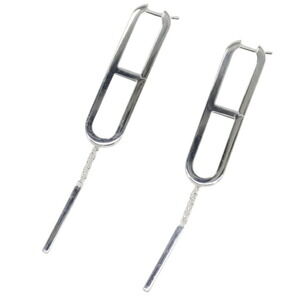 HERMES Silver Earrings